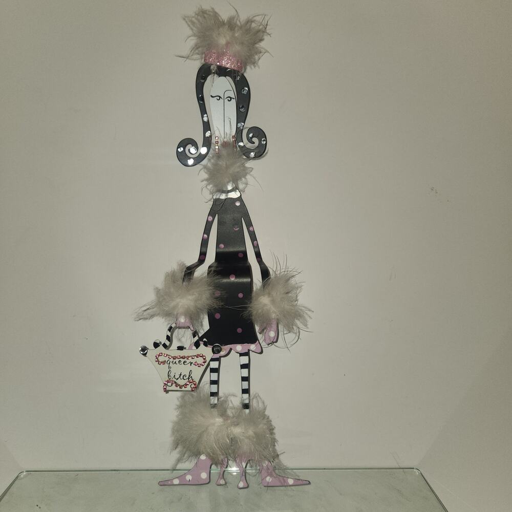 Vintage Joey By Silverstri Queen B*itch Metal Shelf Sitter